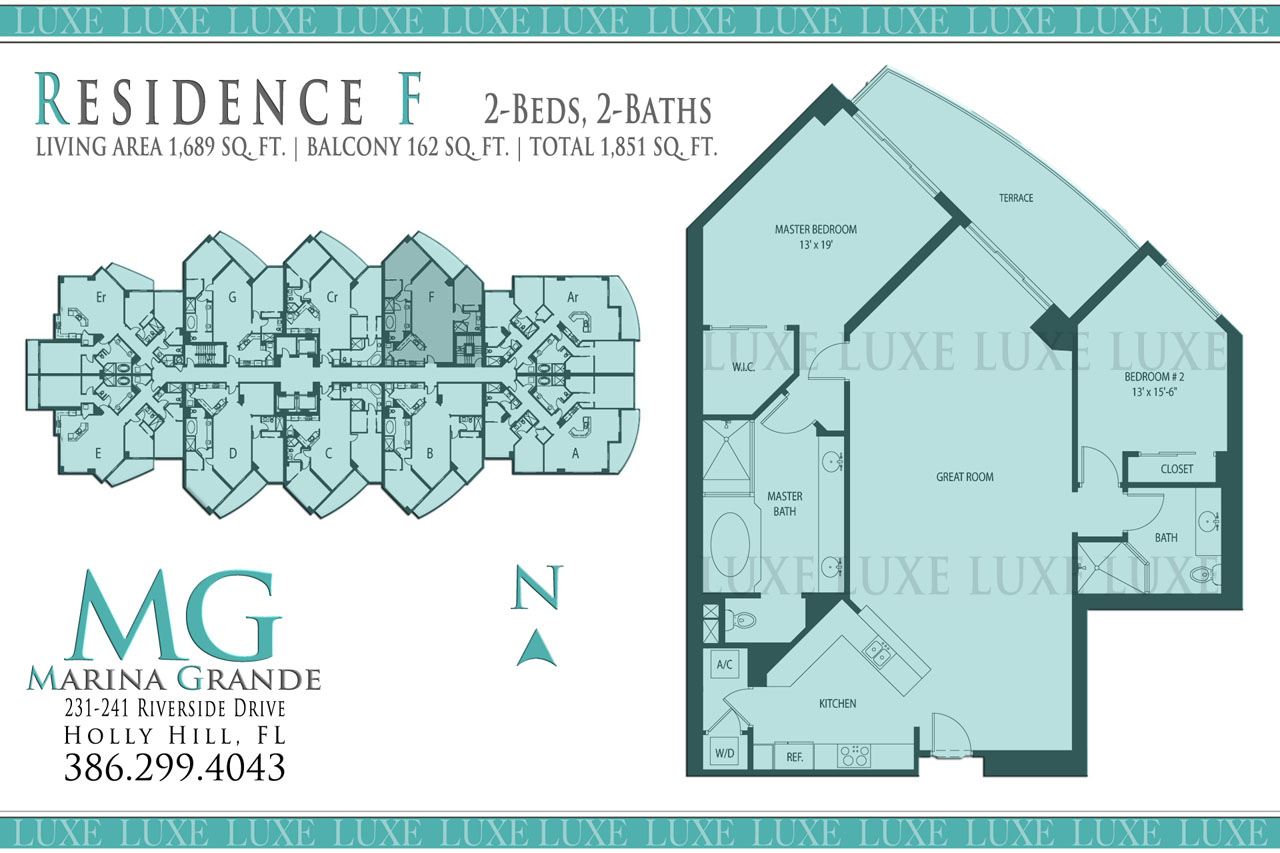 Marina Grande Condo Riverfront Floor Plan F Unit 04 - 231 241 Riverside Drive Holly Hill - The LUXE Group 386.299.4043